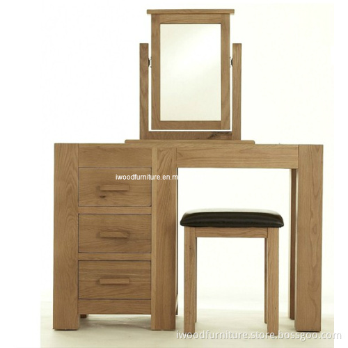 The Labard Chunky Oak Dressing Table with Stool
